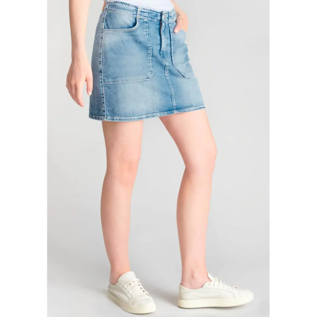 Jupe droite en jeans CALZAN bleu
