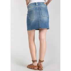Jupe droite en jeans CARY bleu