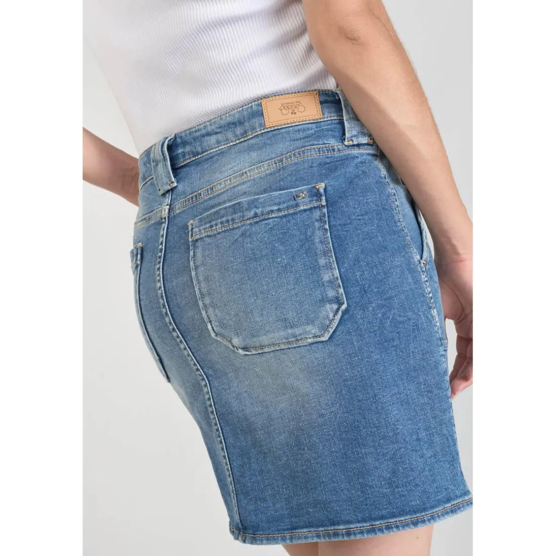 Jupe droite en jeans CARY bleu
