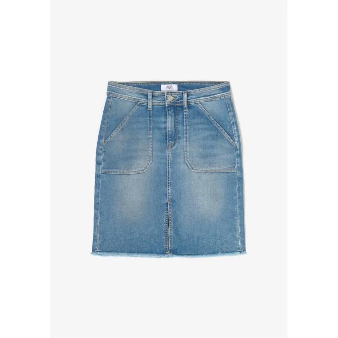 Jupe droite en jeans LEDISI bleu Lia