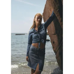 Jupe droite en jeans LEDISI bleu Ora