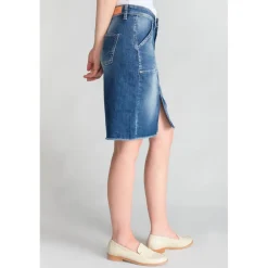 Jupe droite en jeans LEDISI bleu Ora