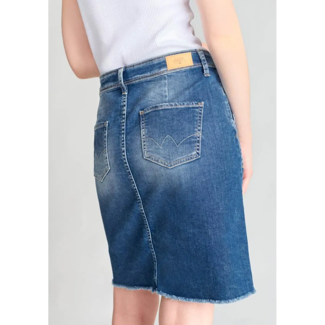 Jupe droite en jeans LEDISI bleu Ora