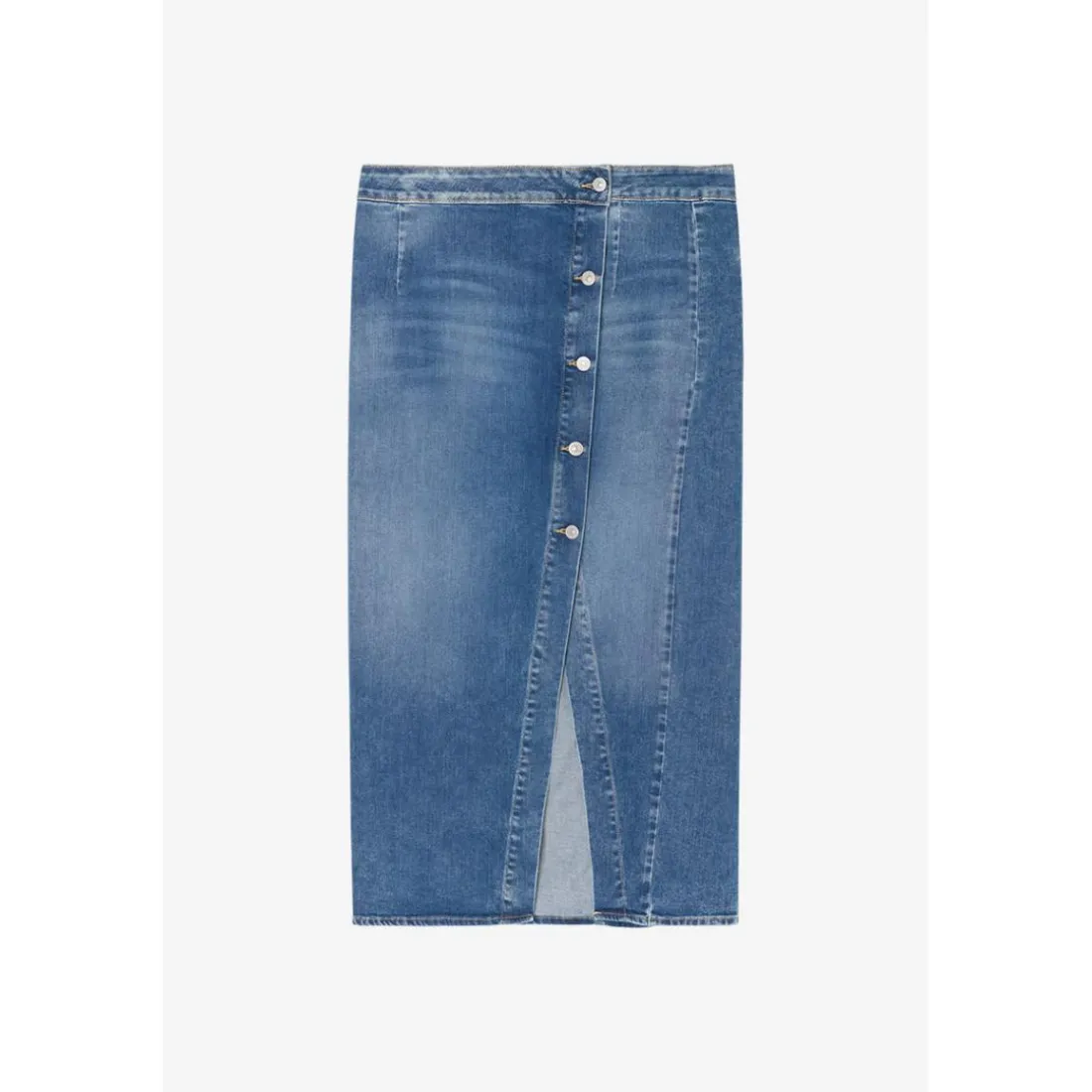 Jupe droite en jeans RAPHI bleu Elle
