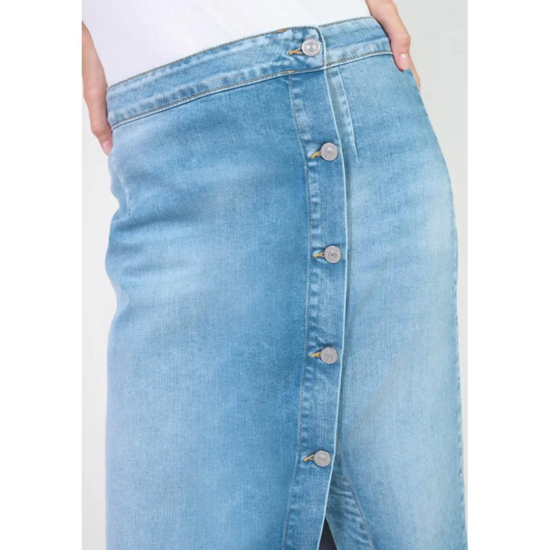 Jupe droite en jeans RAPHI bleu Hana