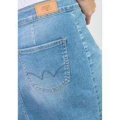 Jupe droite en jeans RAPHI bleu Hana