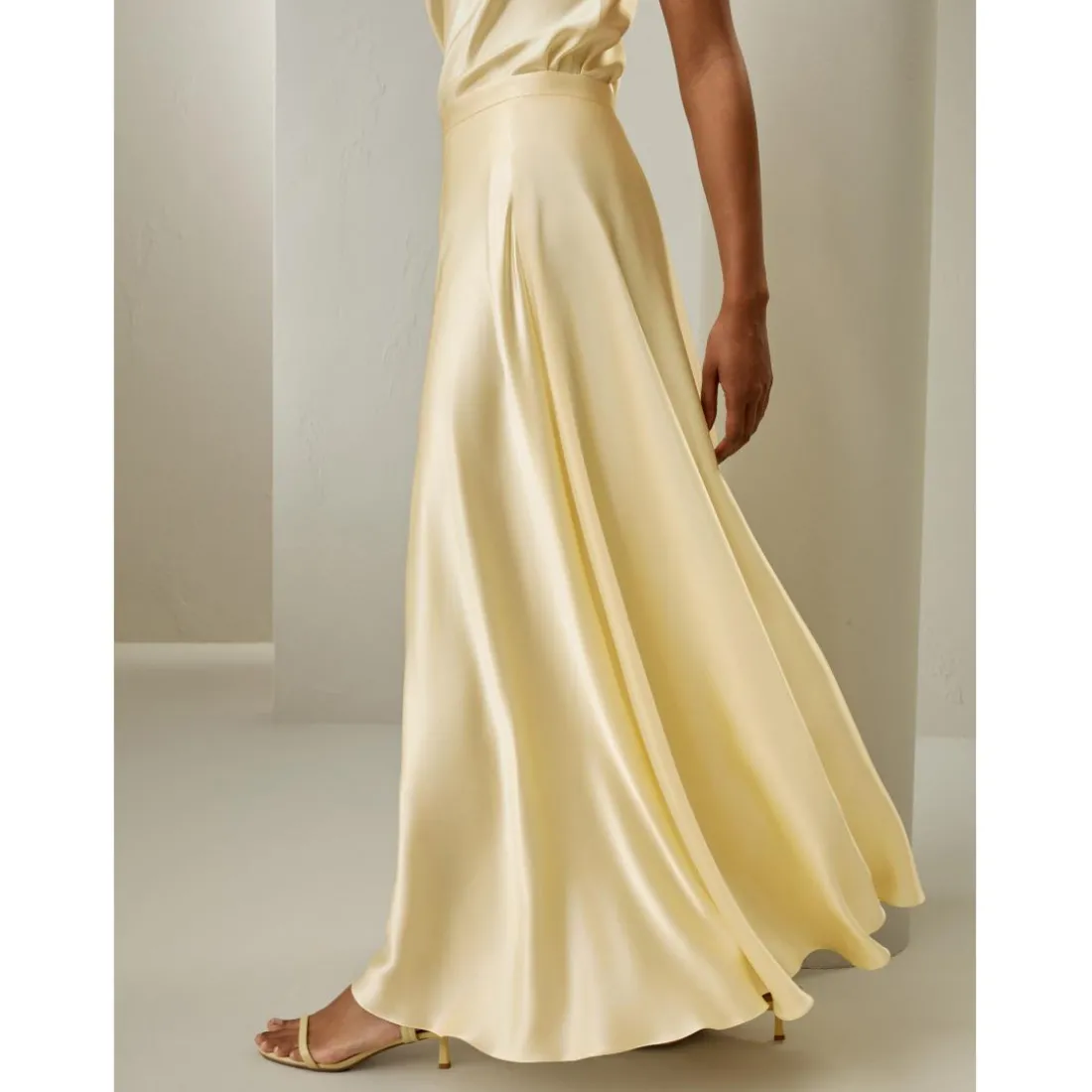 Jupe en amarante Golden Cocoon jaune doré