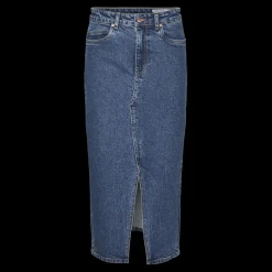 Jupe en denim braguette zippée taille haute bleu Dot