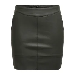 Jupe en simili-cuir gris