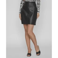 Jupe en simili-cuir noir
