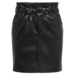 Jupe en simili-cuir noir Ora