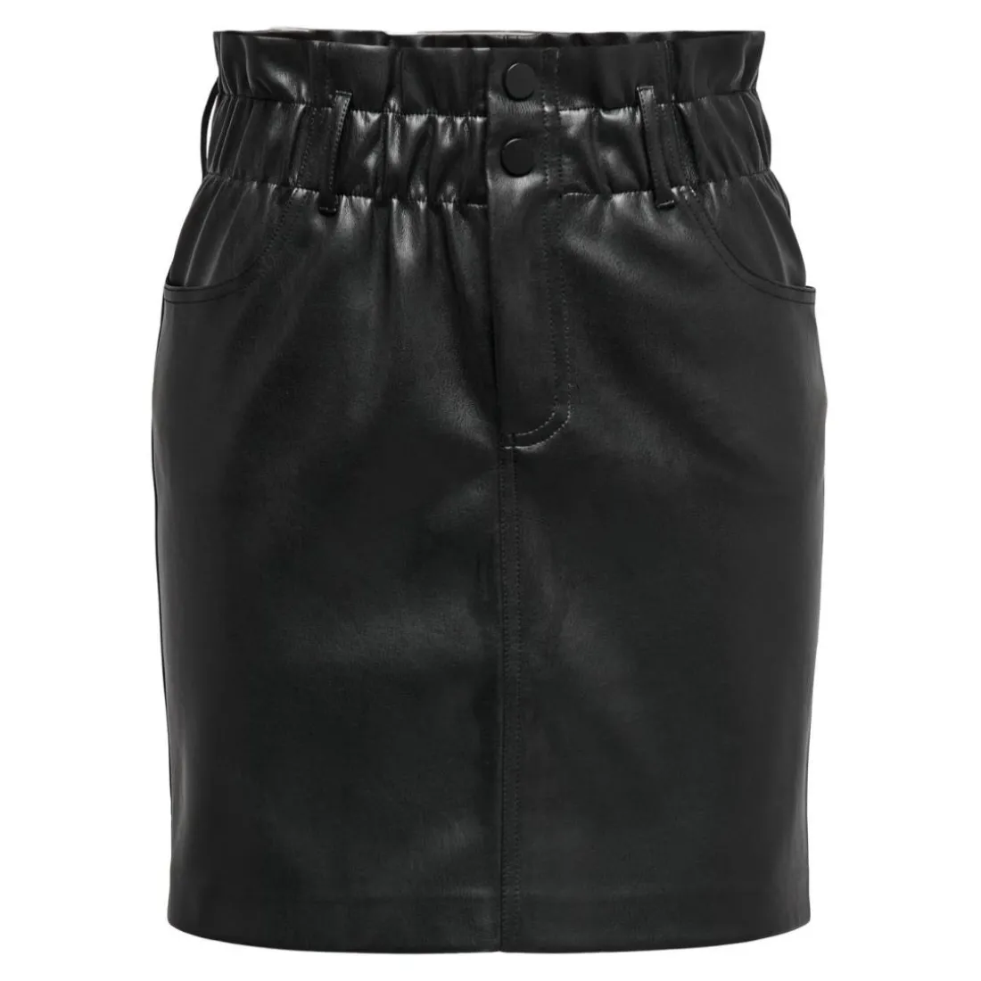 Jupe en simili-cuir noir Ora
