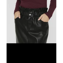 Jupe en simili-cuir noir Ora