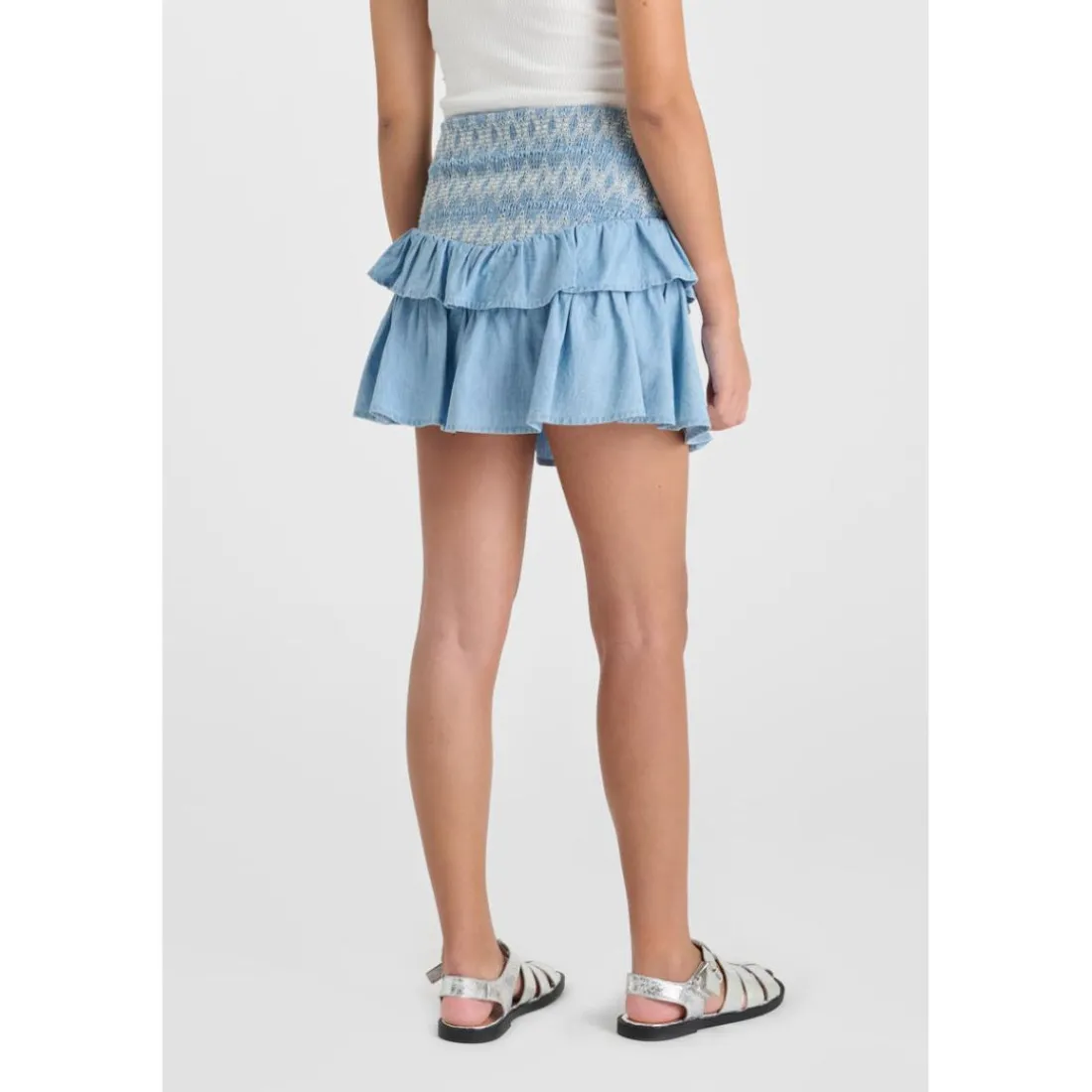 Jupe evasée, patineuse en jeans ADONOIGI bleu Willa