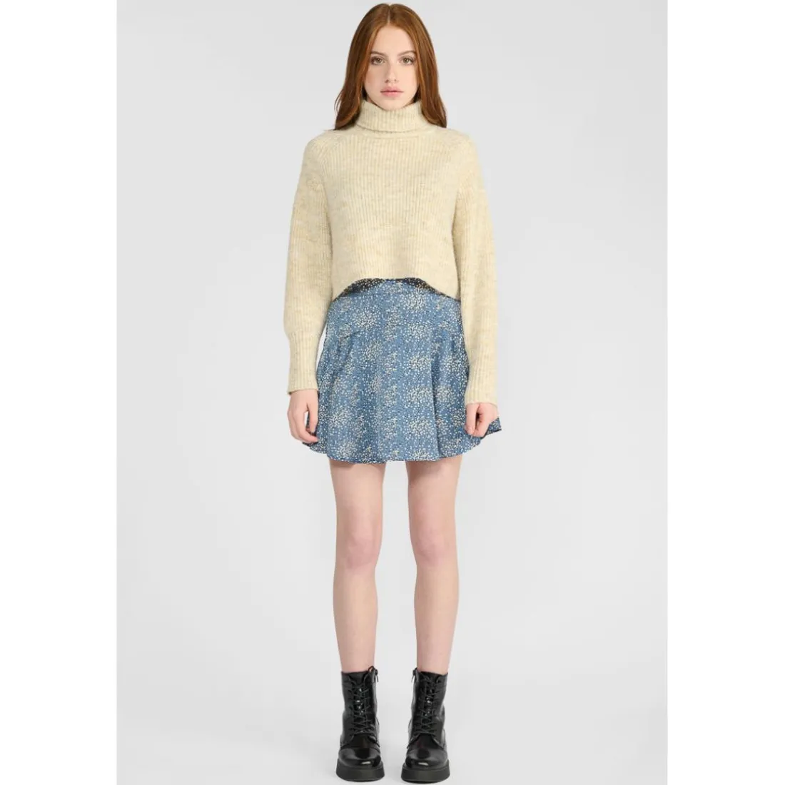 Jupe fille, evasée, patineuse DALOUGI bleu Kara