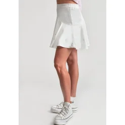 Jupe fille, evasée, patineuse SHELAGI blanc en coton
