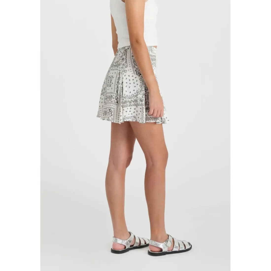 Jupe fille evasée, patineuse KASHIGI blanc en viscose Meg
