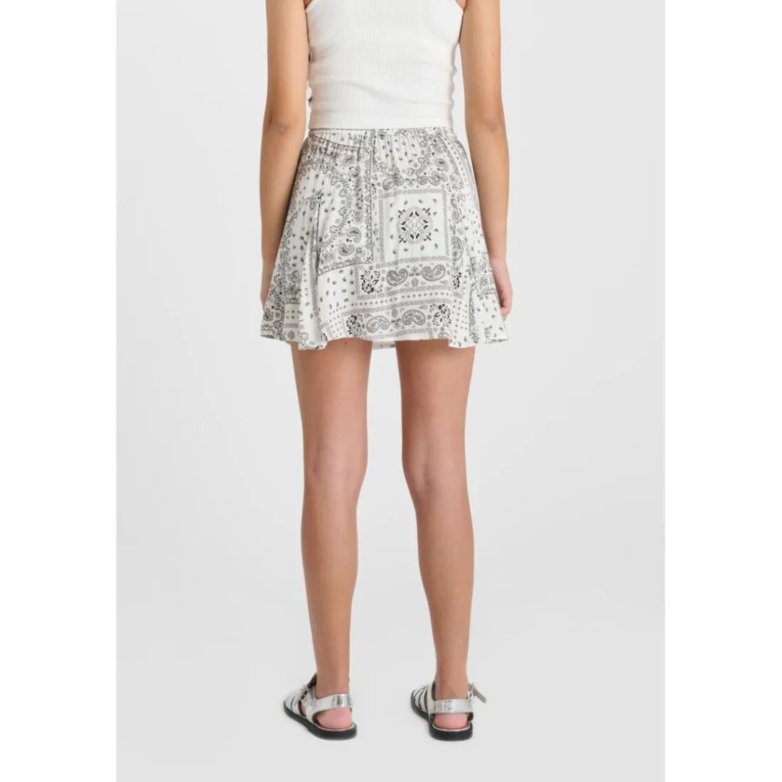 Jupe fille evasée, patineuse KASHIGI blanc en viscose Meg