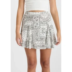 Jupe fille evasée, patineuse KASHIGI blanc en viscose Meg