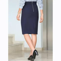 Jupe longue coupe crayon fente dos femme - Bleu