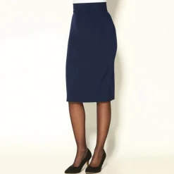 Jupe longue coupe crayon fente dos femme - Bleu