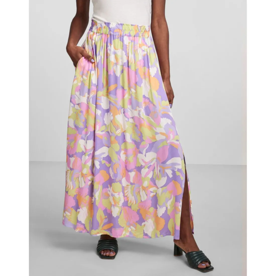 Jupe longue violet en viscose
