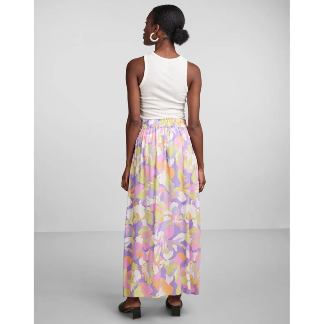 Jupe longue violet en viscose