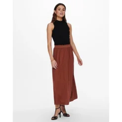 Jupe marron en viscose
