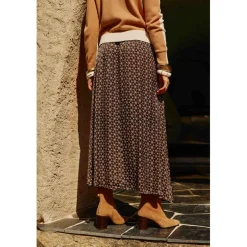 Jupe MENNA - corail marron en viscose