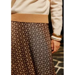 Jupe MENNA - corail marron en viscose