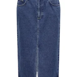 Jupe mi longue en jean Bianca bleu Hazel