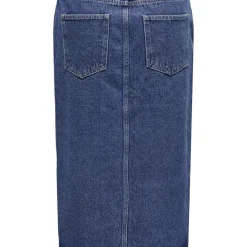 Jupe mi longue en jean Bianca bleu Hazel