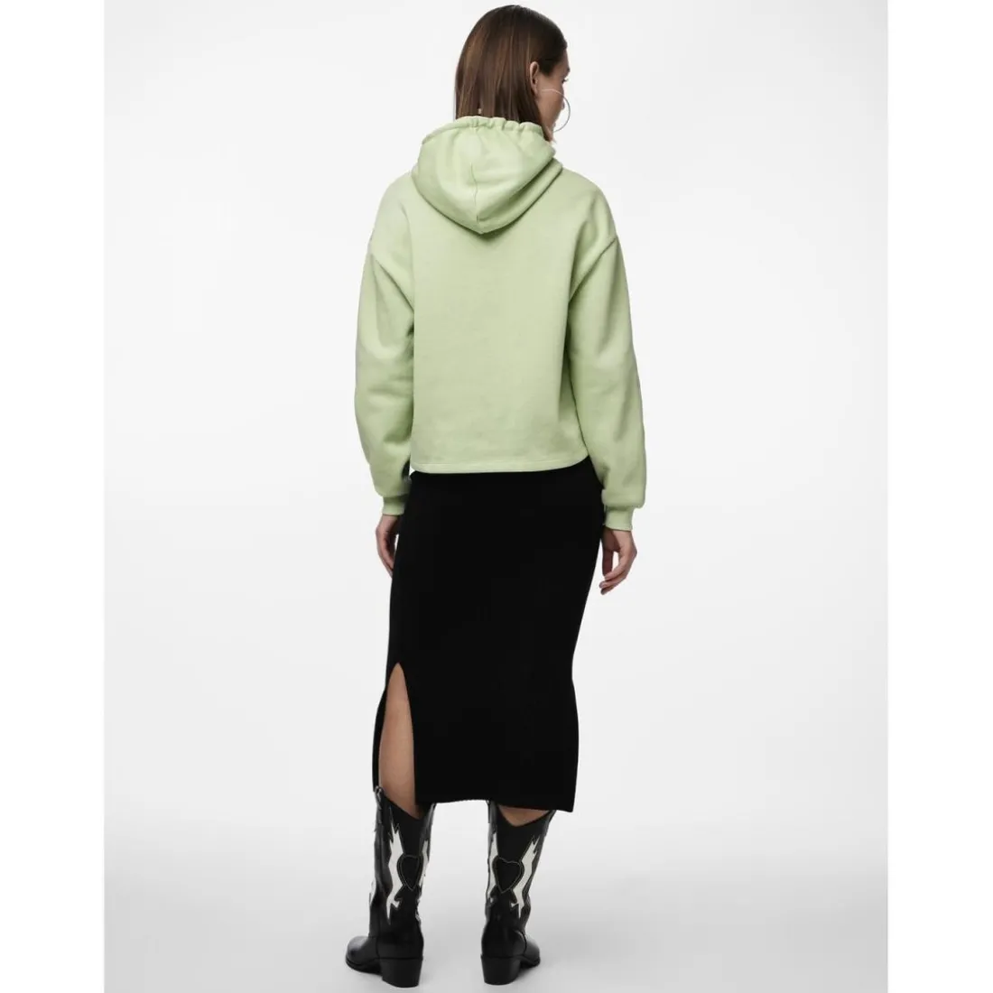 Jupe midi en maille noir Lia
