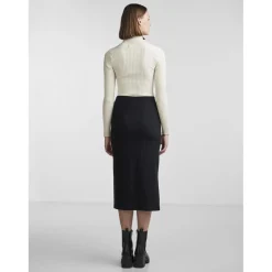 Jupe midi en maille noir Dot