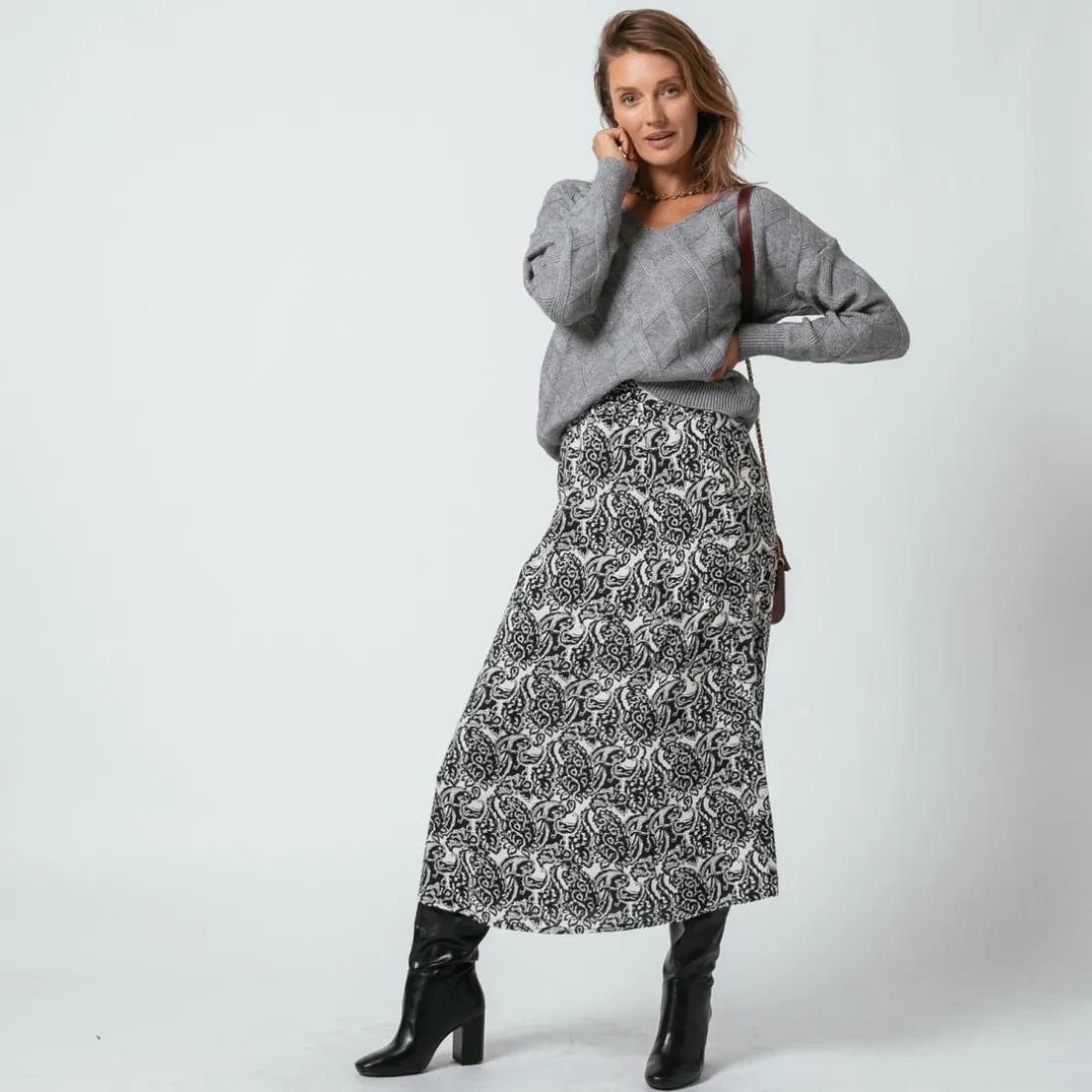 Jupe midi imprimée Stella en viscose