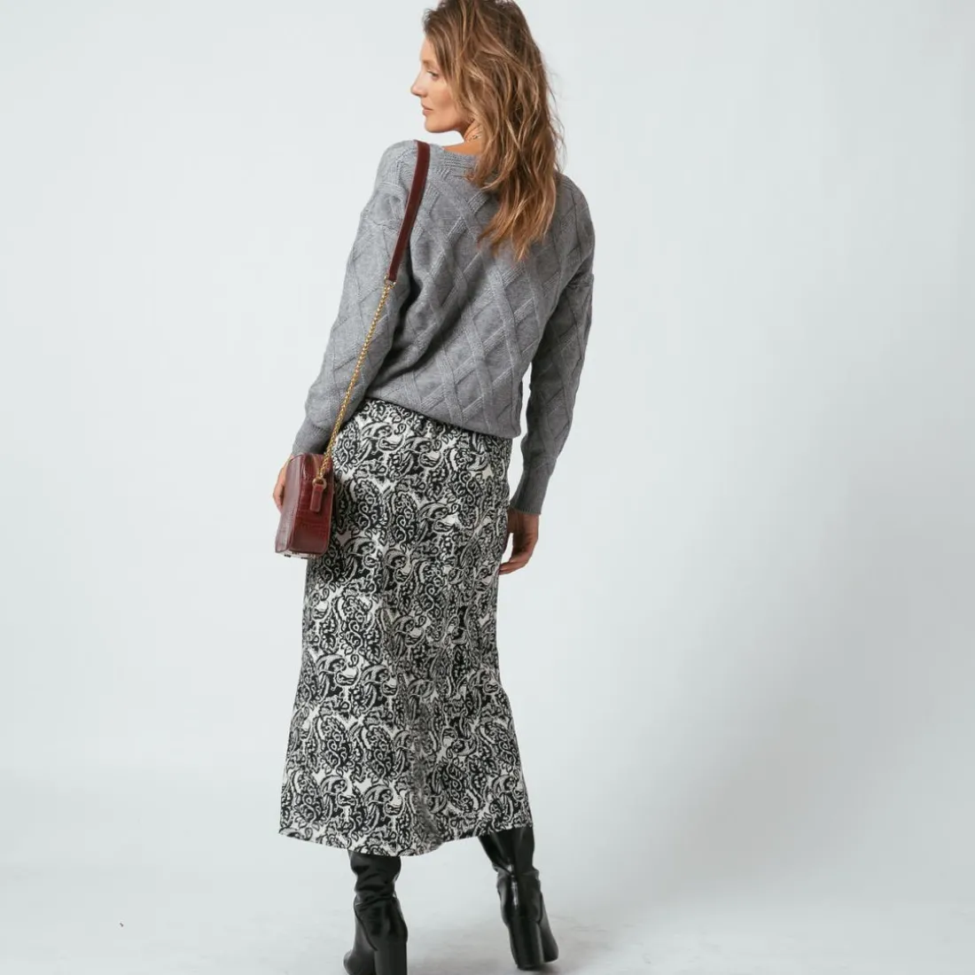 Jupe midi imprimée Stella en viscose