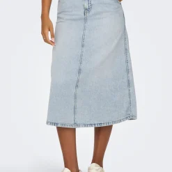 Jupe midi ONLMINDY - Bleu Lyra en coton