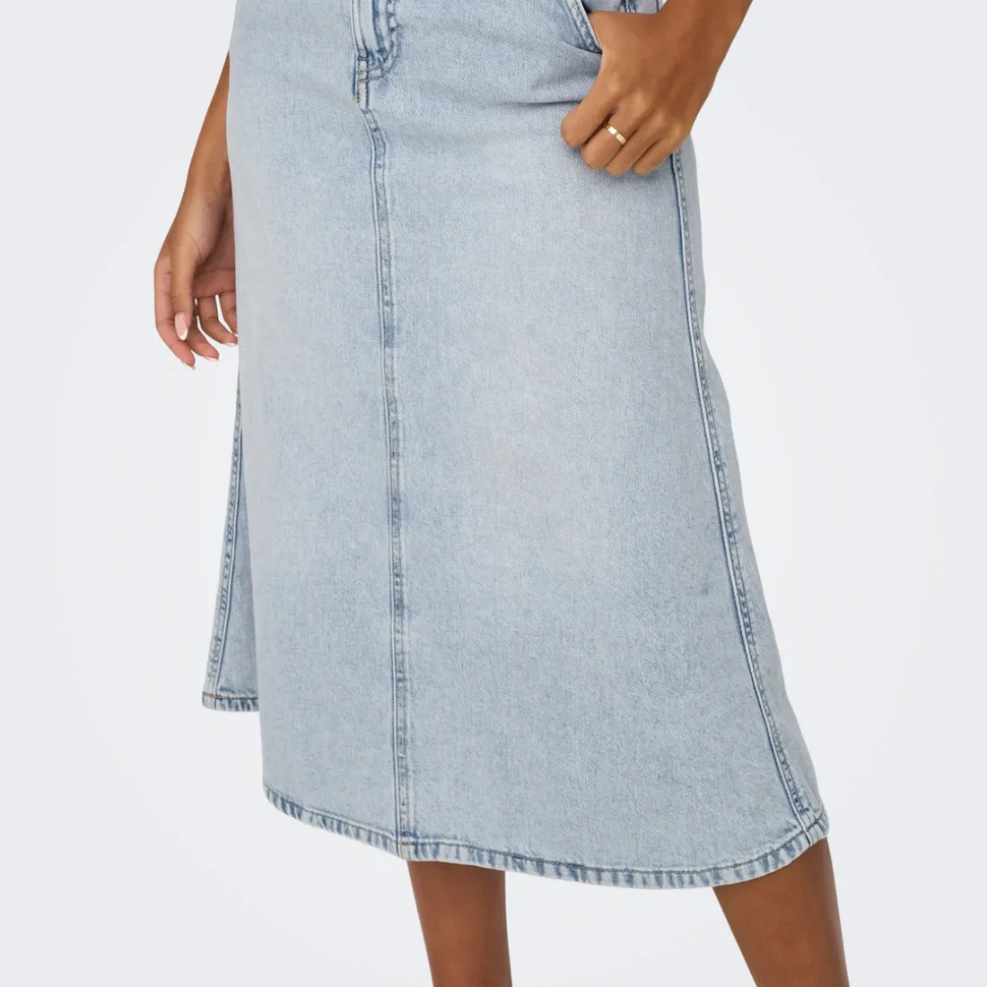 Jupe midi ONLMINDY - Bleu Lyra en coton