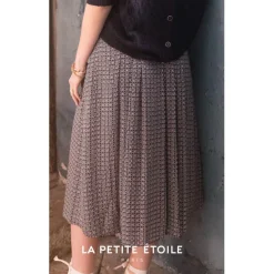 Jupe plissée imprimée bleu