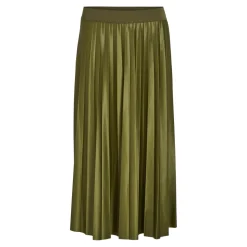 Jupe plissée trapèze midi Nitban vert Lia
