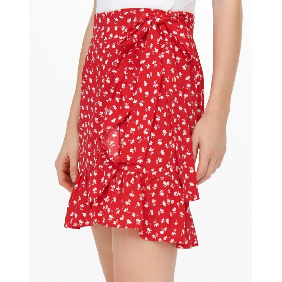 Jupe portefeuille rouge