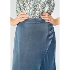 Jupe évasée - Bleue en viscose