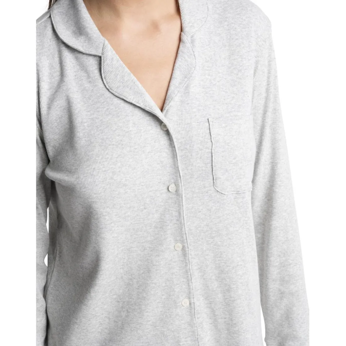 Kate - bas de pyjama long gris en coton