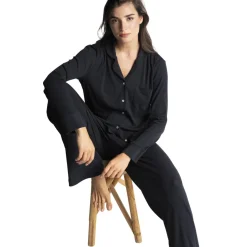 Kate - bas de pyjama long noir en coton