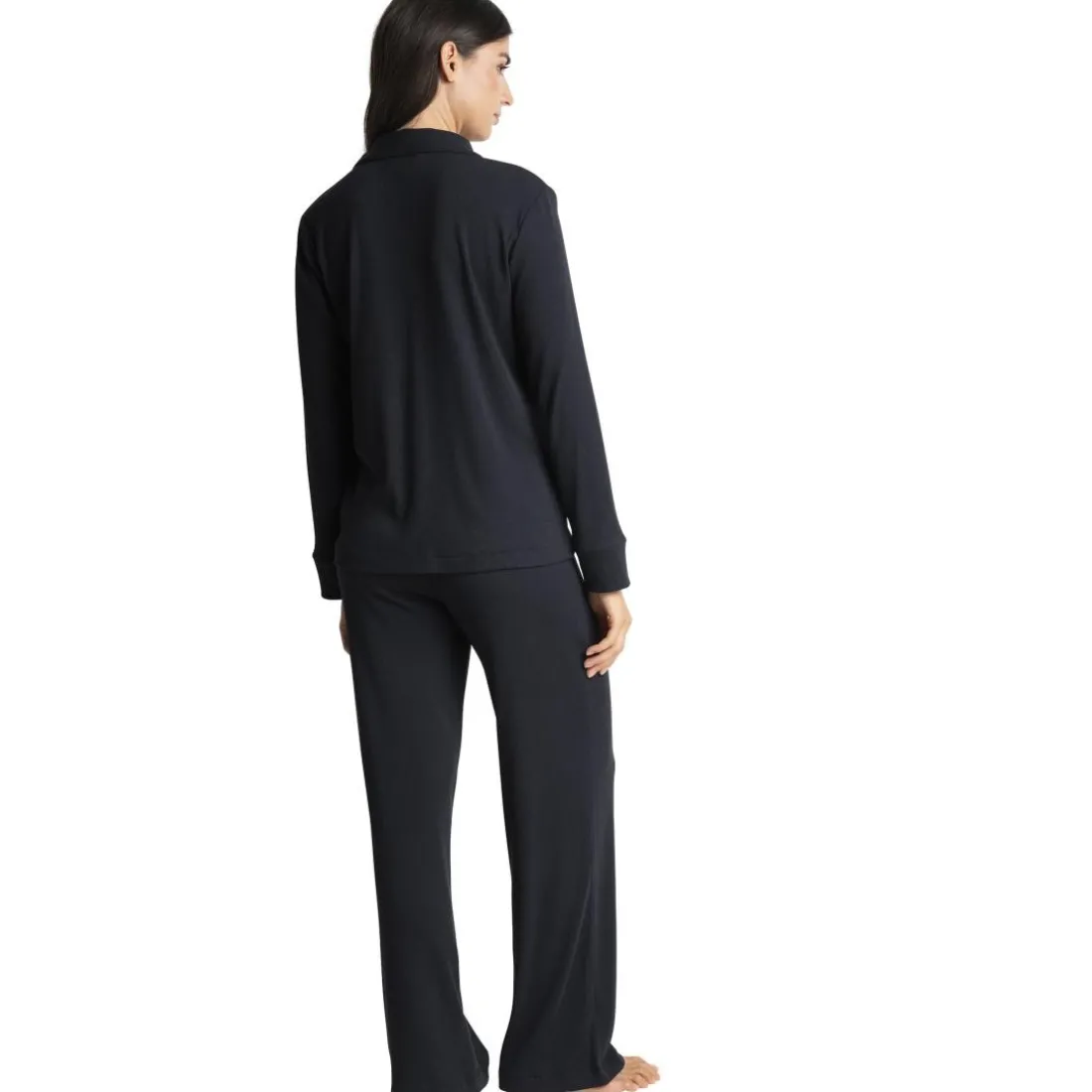 Kate - bas de pyjama long noir en coton