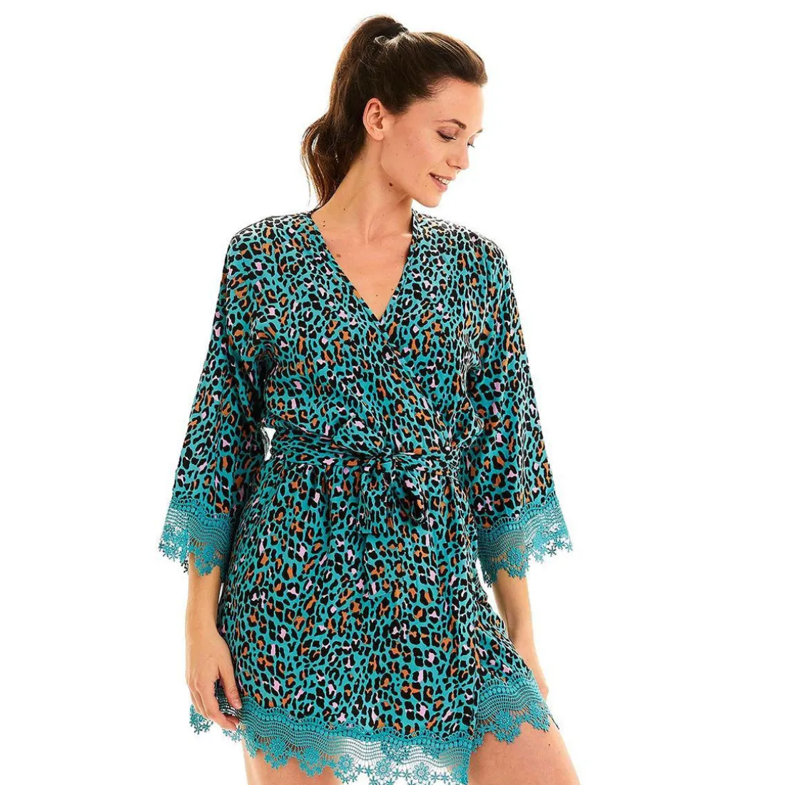 Kimono - Bleu Pomm Poire en viscose