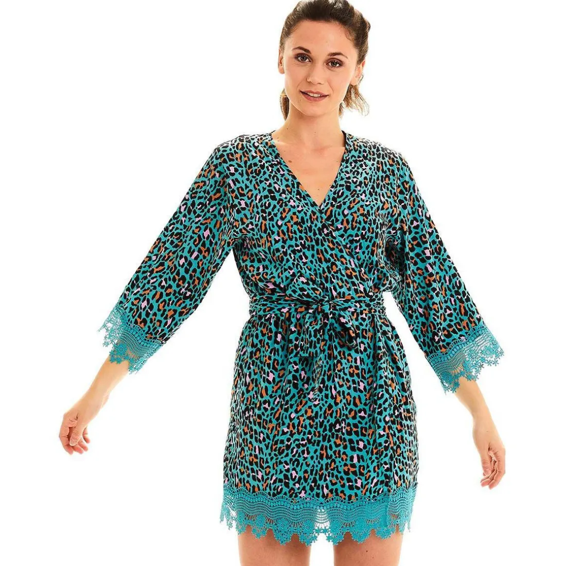 Kimono - Bleu Pomm Poire en viscose