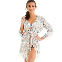 Kimono - UKULELE Bleu Pomm Poire en viscose