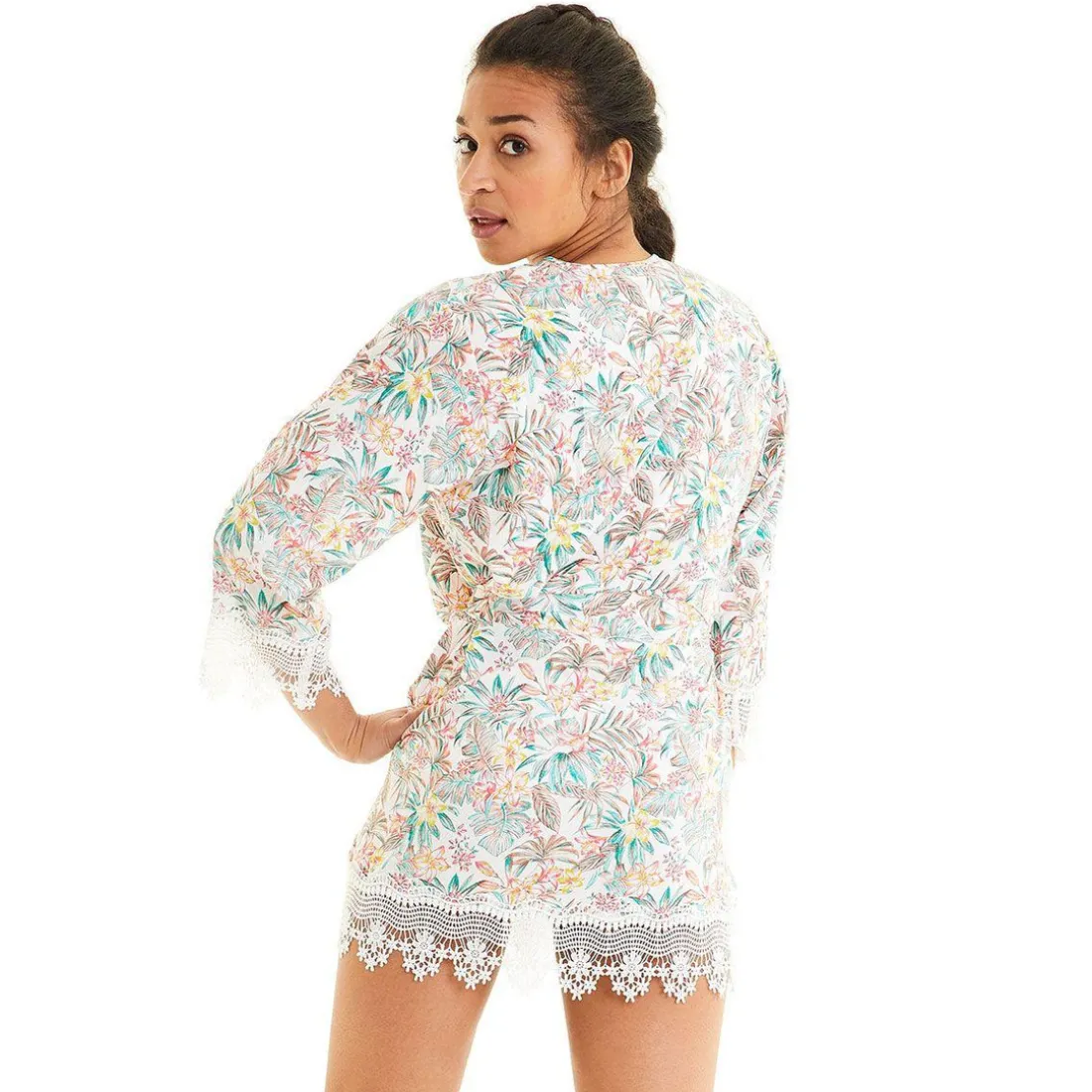 Kimono - UKULELE Bleu Pomm Poire en viscose