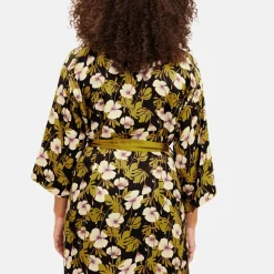 Kimono manches longues multicolore en viscose